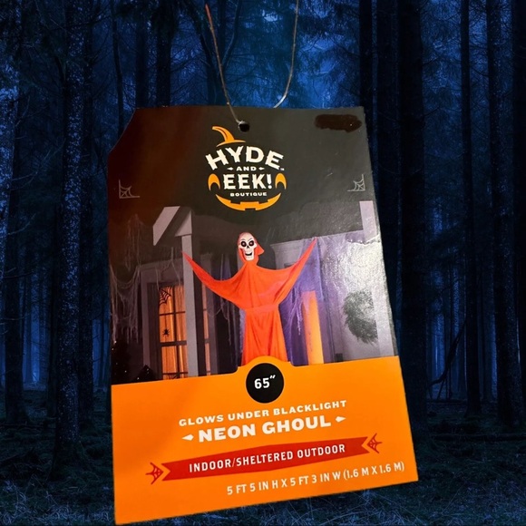 Spooky Orange Skeleton decoration. A pair of 2 - Picture 6 of 9